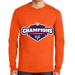 Gildan Ultra Cotton Long Sleeve T-Shirt with Pocket Thumbnail