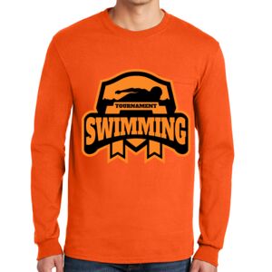 Gildan Ultra Cotton Long Sleeve T-Shirt with Pocket Thumbnail