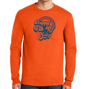 Gildan Ultra Cotton Long Sleeve T-Shirt with Pocket Thumbnail