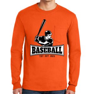 Gildan Ultra Cotton Long Sleeve T-Shirt with Pocket Thumbnail