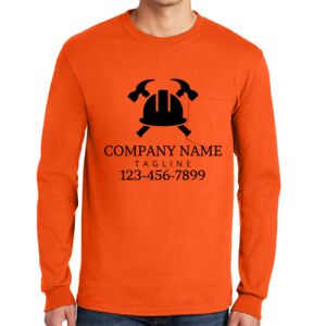 Gildan Ultra Cotton Long Sleeve T-Shirt with Pocket Thumbnail