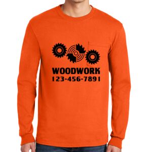 Gildan Ultra Cotton Long Sleeve T-Shirt with Pocket Thumbnail