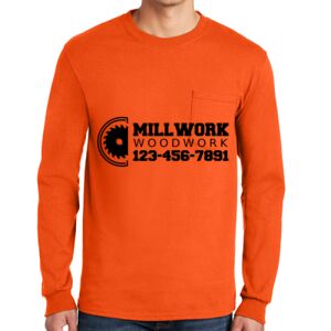Gildan Ultra Cotton Long Sleeve T-Shirt with Pocket Thumbnail