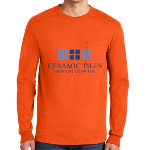 Gildan Ultra Cotton Long Sleeve T-Shirt with Pocket Thumbnail
