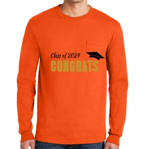 Gildan Ultra Cotton Long Sleeve T-Shirt with Pocket Thumbnail