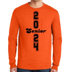 Gildan Ultra Cotton Long Sleeve T-Shirt with Pocket Thumbnail