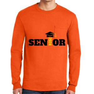 Gildan Ultra Cotton Long Sleeve T-Shirt with Pocket Thumbnail