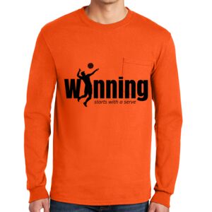 Gildan Ultra Cotton Long Sleeve T-Shirt with Pocket Thumbnail