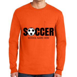 Gildan Ultra Cotton Long Sleeve T-Shirt with Pocket Thumbnail